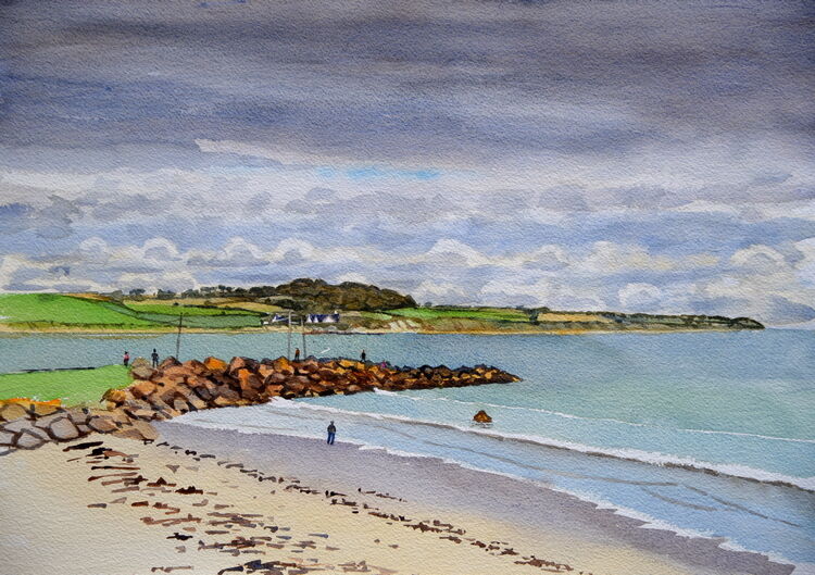 Beach at Carne Quay, Wexford  Watercolour  51 x 36cm