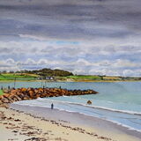 Beach at Carne Quay, Wexford Watercolour 51 x 36cm