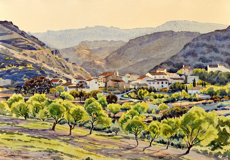 Bedar, Almeria, Spain. Watercolour 50 x 36cm