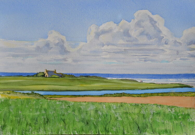 Breton coast view Watercolour 51 x 36cm
