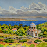 Church near Cape Sounion. Watercolour 40 x 30cm