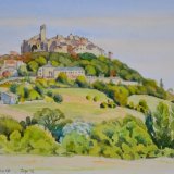 Cordes sur Ciel, France, Watercolour, 37 x 27cm