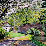 Cottage on the Monmouthshire & Brecon Canal Watercolour 51 x 35cm