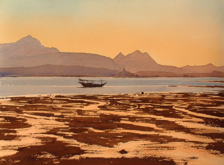 Evening on the Creek, Sur  Watercolour  NFS