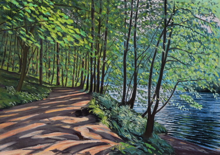 Footpath along the Nidd Gorge  Pastal 530 x 370cm
