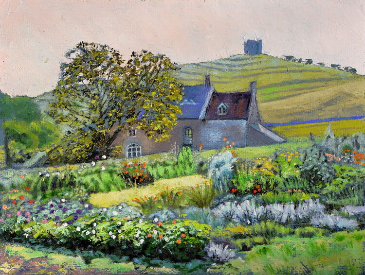 Garden in Abbotsbury, Dorset Oil 40 x 30.5cm