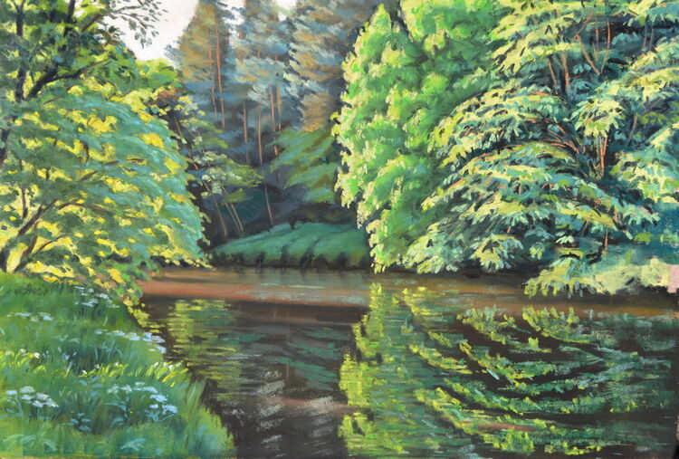High Summer in the Nidd Gorge  Pastel 540 x 370cm