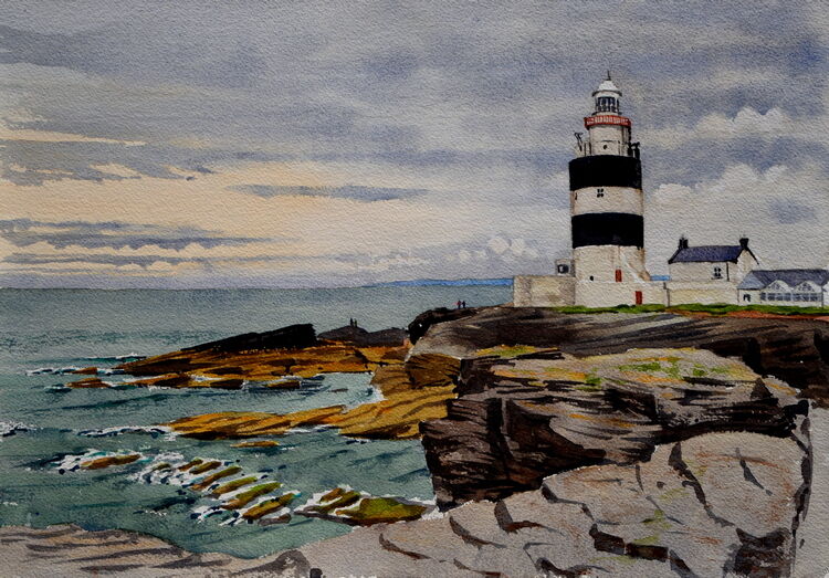Hook Lighthouse, Wexford, Ireland Watercolour 51 x35cm