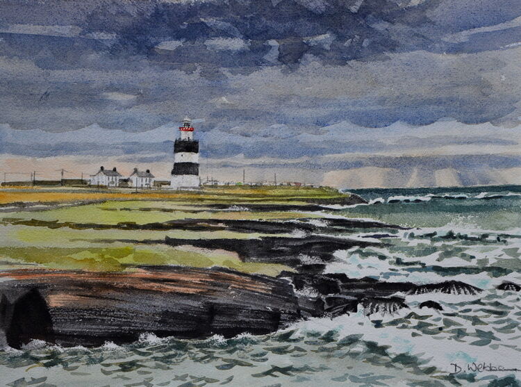 Hook lighthouse, Wexford, Ireland  Watercolour  51 x 35cm