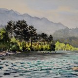 Koprulu Canyon River, Antalya, Turkey. Watercolour 39 x 30cm