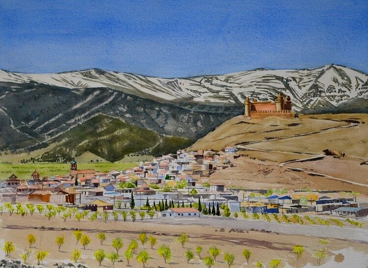 La Calahorra, Spain  Watercolour 57 x 42cm