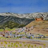 La Calahorra, Spain Watercolour 57 x 42cm