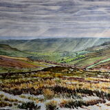 Light snow above Rosedale, North York Moors Watercolour 76 x 53cm