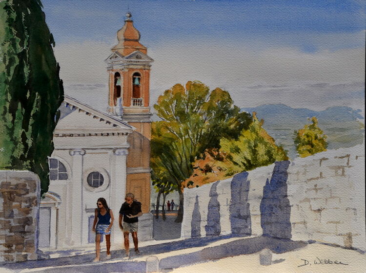 Madonna del Soccorso, Montalcino  Watercolour  41 x 31cm res