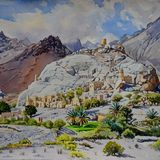 Manal, Oman. Watrcolour 58 x 41cm