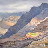 Mountain Village, Musandam Watercolour NFS