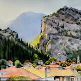 Mystras, Greece Watercolour 40 x 30cm adj
