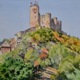 Najac Castle,  Watercolour 37 x 27cm