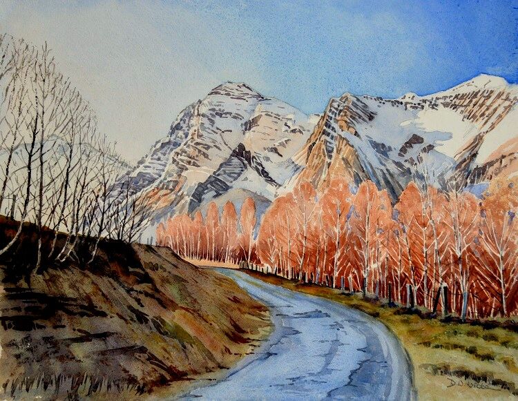 Near Germ, Val De Louron, French Pyrennees. Watercolour  56 x 44cm