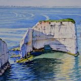 Old Harry Rocks, Dorset. Watercolour 37 x 27cm