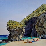 Playa de Los Muertos Watercolour 38 x 28cm