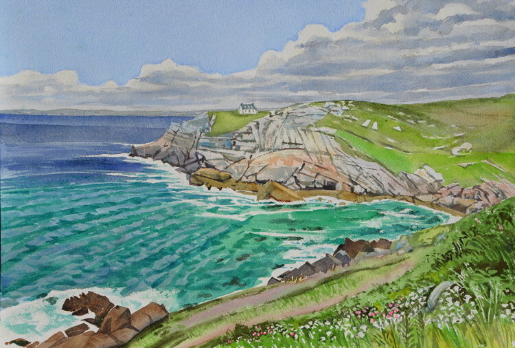 Pointe du Millier, Brittany, France Watercolour 51 x 36cm