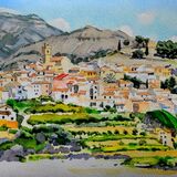 Polop, Spain Watercolour