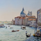 Santa Maria della Salute from Accademia. Watercolour 65 x 44.5cm