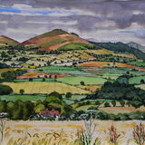 Shropshire Hills near Bishop's Castle Watercolour 51 x 36cm