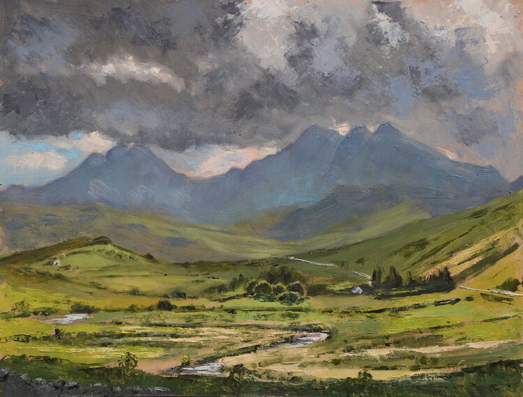 Snowdon under cloud.  Oil   40.5 x 31cm