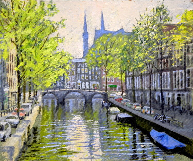 Spring in Amsterdam Oil 30.5 x 25cm