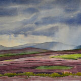 Summer cloudburst over the moors Watercolour 51.5 x 34.5cm