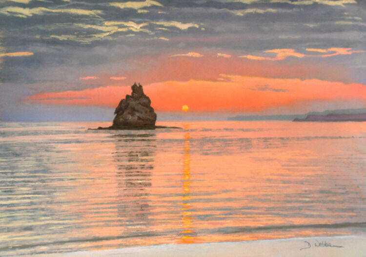 Sunrise behind Cat Island  Pastel  NFS