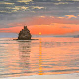 Sunrise behind Cat Island Pastel NFS