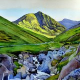 Towards Helvellyn from Greenside. Watercolour 58 x 41cm