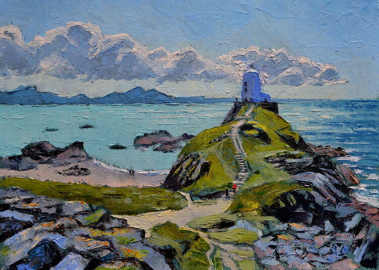 Twr Mawr Lighthouse, Anglesey  Oil  33 x 24cm