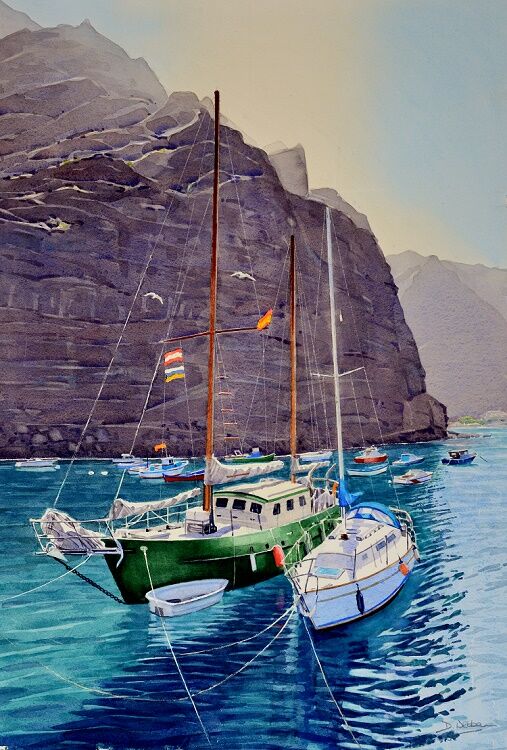 Valle Gran Rey, La Gomera. Watercolour 47 x 69cm