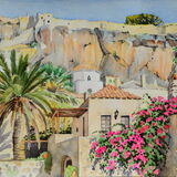 View in Monemvasia. Watercolour 40 x 30cm res