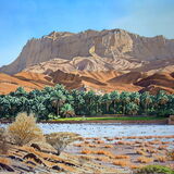 Village below Jebel Kawr Watercolour NFS