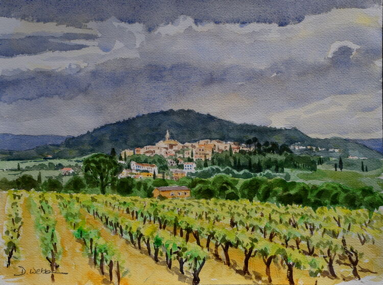 Villars, Luberon, Provence  Watercolour  41  x 31cm