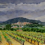 Villars, Luberon, Provence Watercolour 41 x 31cm