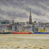 Wexford across the river Watercolour 38 x 28cm