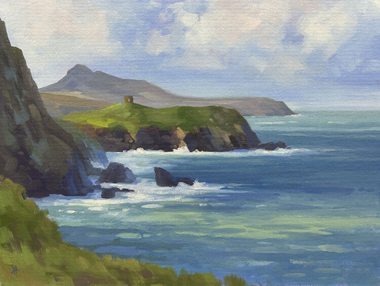 oil painting of the coast of Abereiddy in Pembrokeshire