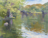 oil painting of autumn reflections on a lake