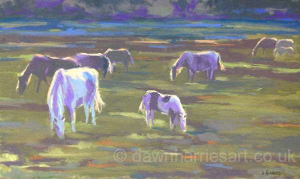 Horses at Sunset II