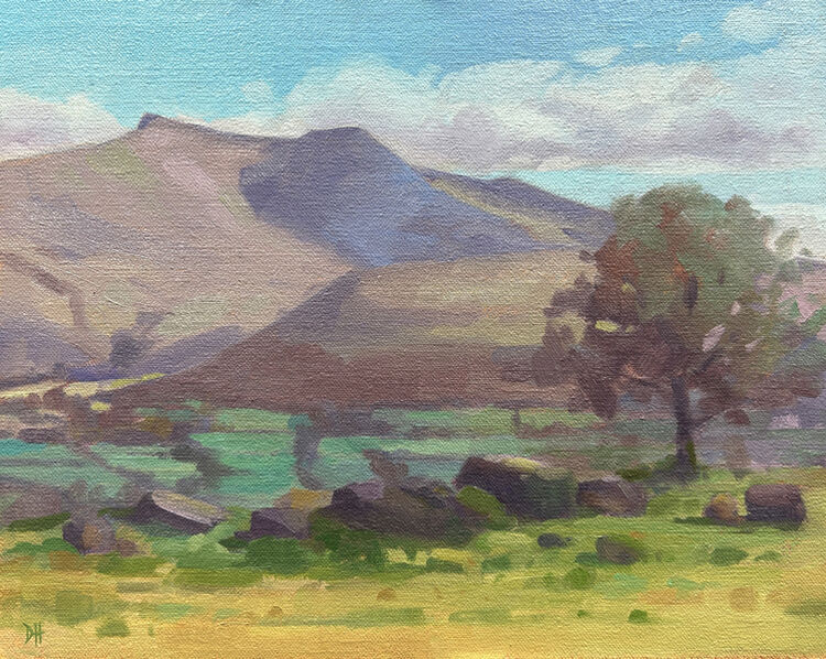 oil painting of Pen-y-Fan in autumn in Brannau Brycheiniog National Park