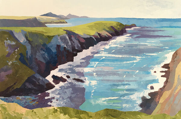 dawn harries, porth egr, oil painting, welsh coast