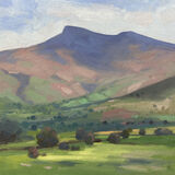 oil painting of Pen-y-Fan in Summer in Brannau Brycheiniog National Park