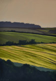 Sunset over Freshwater East hills