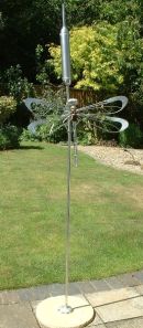 dragonfly on Stainless Steel Bulrush